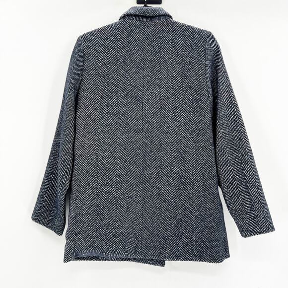 Old Navy Black‎ and White Striped Pea Coat XS - Picture 2 of 4